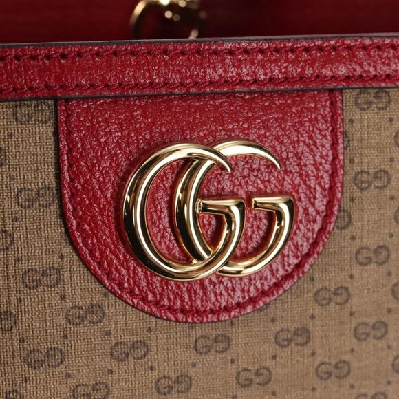 GUCCI Micro GG Supreme Doraemon Hand Bag PVC 2way Brown Gold 653952 Auth 131782A - Picture 13 of 16
